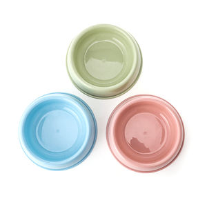 도매 고양이와 개 음식 그릇 식기 멀티 캔디 색상 단일 플라스틱 개 작은 둥근 그릇 - Product Image 5