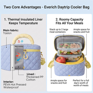 Bolsa Térmica para Almuerzo de Nylon Taslon con Aislamiento Térmico para 6 Latas, con Asa Portátil, en Oferta - Product Image 6