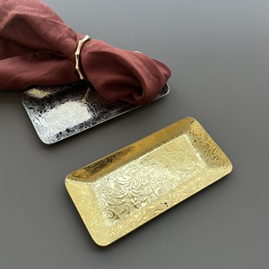 Plato para Toallas de Acero Inoxidable, Estilo Hotelero de Alta Gama, para Servir Toallitas Húmedas, Rectangular, Dorado, Pequeño, Bandeja de Servicio, Vajilla, Estilo Chino Nuevo - Product Image 4