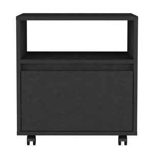 Mesita de noche de lujo moderna DB de un cajón de madera maciza con acabado de wengue negro para uso en apartamentos o dormitorios de hospitales - Product Image 6