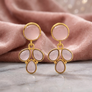 Boucles d'oreilles clous en laiton faites à la main, plaquées or, style ethnique bohème - Product Image 3