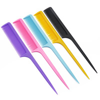 Peigne à queue de rat en plastique, outil de coiffure à pointe fine pour salon, coupe, démêlage, maquillage, 20 cm ou plus
