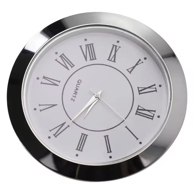 BRAND NEW ROUND MINI QUARTZ CLOCK MOVEMENT (POP-IN) 1 7/16 White DIAL