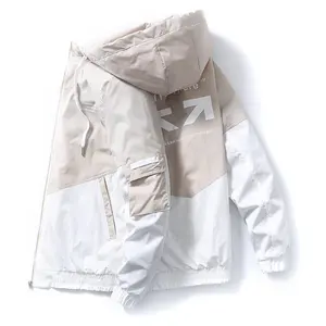 2023卸売人気服メンズジャケットアウトドアウェアフード付きコート軽量スリムパーカージッパーメンズファッションプリントジャケット