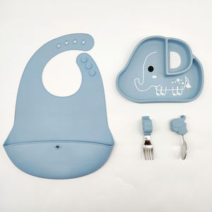 Juego de cuencos y platos de silicona personalizados, <span class=keywords><strong>vajilla</strong></span> de comedor para niños, <span class=keywords><strong>vajilla</strong></span> de silicona segura para bebés - Product Image 1