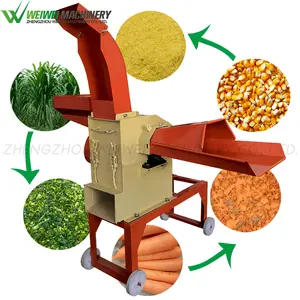 Weiwei Diesel Benzinemotor Dual Functionele Landbouw Machines Hooi Snijder Feed Machines Crusher Voor Grain Thuis