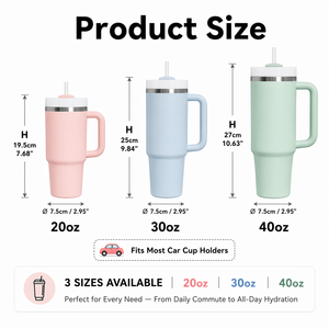 Gobelet isotherme en acier inoxydable à double paroi avec logo <span class=keywords><strong>personnalisé</strong></span>, 20 oz, 30 oz, 40 oz, tasse à café de voyage, gobelet avec poignée - Product Image 3