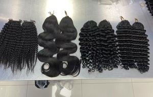 Nuevo Paquete de cabello humano con anillo de lazo de ganchillo rizado sin trenzas de trama extensiones de cabello humano con plumas brasileñas a granel para trenzar - Product Image 3