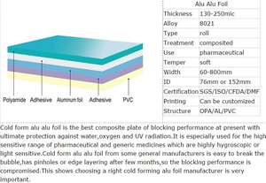 OREZA-Feuille d'aluminium à structure OPA/AL/PVC, feuille d'aluminium formée à froid, feuille de formage à froid - Product Image 5