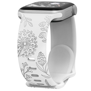 Correas de Reloj de Silicona Grabadas con Láser al por Mayor para Apple <span class=keywords><strong>Watch</strong></span> S9 45mm Ultra 49mm SE 44mm, Correa Deportiva para Reloj - Product Image 4
