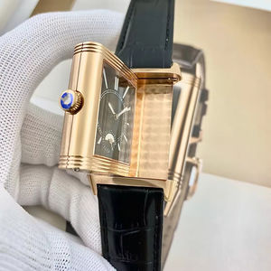 Montre mécanique de luxe pour homme avec bracelet en cuir, design rétro personnalisé, style Reverso - Product Image 4