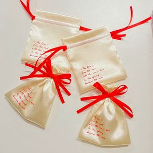 ถุงผ้าซาตินรีไซเคิลแบบมีเชือกผูก สำหรับใส่ต่างหู เครื่องประดับ ขนม ของขวัญ ป้องกันฝุ่น ถุงพับได้สำหรับช้อปปิ้ง - Product Image 2