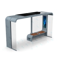 Haute qualité chine gros arrêt de bus chaise LED boîte à lumière 12V consommation d'énergie forme rectangle verre trempé acier matériel