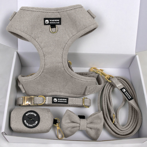 Conjunto Personalizado de Arnés, Correa y Collar de Tweed <span class=keywords><strong>para</strong></span> Perro Antitirones con Logo Personalizado <span class=keywords><strong>para</strong></span> <span class=keywords><strong>Boutique</strong></span> de Lujo <span class=keywords><strong>para</strong></span> Mascotas de Fabricantes Mayoristas - Product Image 6