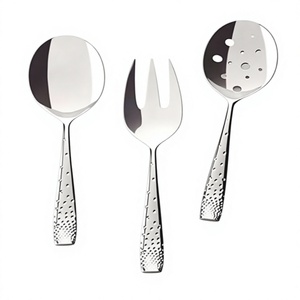 Hotel Designer Cutlery Set Reusable Stainless Steel Tableware with Round New Look Salad Server Spoon Fork Set - Product Image 6