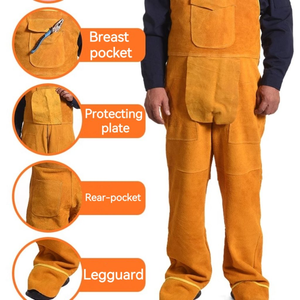 <span class=keywords><strong>Falda</strong></span> de Cuero Vacuno para Soldadura, con Tirantes, Resistente al Calor, Ropa de Trabajo de Seguridad, Talla Personalizada OEM ODM - Product Image 2