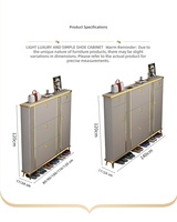 Meuble de rangement de luxe moderne ultra-fin pour entrée de maison, grande capacité, armoire à chaussures pour porche