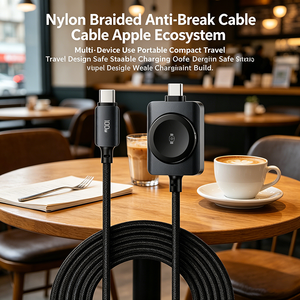 Cable de Carga Rápida 2 en 1 Tipo C PD de 100 W, Cargador Inalámbrico Magnético para Relojes IOS Serie Ultra <span class=keywords><strong>SE</strong></span>, Trenzado de Nailon - Product Image 3