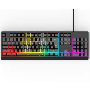 Teclado de Oficina Negro de 104 Teclas, Membrana USB, Cableado, Personalizado, Tamaño Completo, 5 Colores de Iluminación, Retroiluminado - Product Image 2