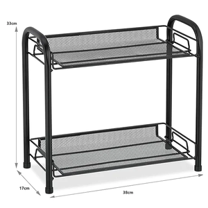 Étagère à fruits pliable en métal à double niveau, style classique moderne, organisateur de rangement de cuisine multifonctionnel - Product Image 2