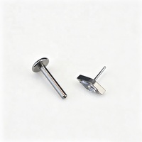 Pendientes de titanio G23 con circonita en forma de oliva, sin rosca, parte trasera plana, perforados, ideales para bodas, venta al por mayor