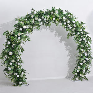 D-UFA052 Arche de fleurs artificielles en gros, arche de fleurs vertes avec toile de fond suspendue, arche de fleurs en soie pour mariage, décoration - Product Image 6