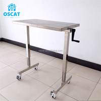 Table vétérinaire manuelle OSCAT, équipement vétérinaire, acier inoxydable, table d'opération chirurgicale, table d'examen pour animaux de compagnie pour clinique vétérinaire