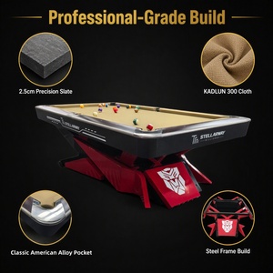 Stellarway Tournament Size American <b>Pool</b> <b>Table</b> Home Use Level Slate Bed Leveling System Ball Return Silent Cushion Waterproof A- - Product Image 3