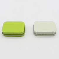 Boîte en étain carrée écologique promotionnelle, impression personnalisée CMYK, mini boîte à menthe à charnière pour l'emballage de bonbons et d'aliments