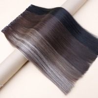 Extensions de cheveux Genius Weft de qualité supérieure, ultra-fines, tissées à la main, cheveux russes Remy, trame plate invisible