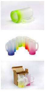 Chope à bière en verre de blé de sublimation de 16 oz, colorée et givrée, de haute qualité - Product Image 3