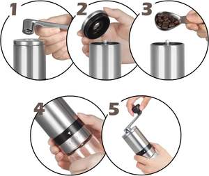 Moulin à café miniature commercial, portable, manuel, pour expresso, café, moulins à café manuels - Product Image 5