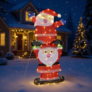 Decoraciones Navideñas de Santa Claus con Luces de Cadena, Decoración Festiva para Exteriores, Atractiva Decoración Navideña de Plástico para Patio y Jardín - Product Image 2