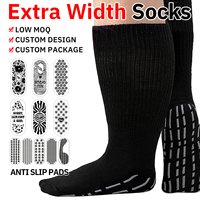 Chaussettes antidérapantes montantes à bord festonné, talon renforcé, bout sans couture, OEM, faible MOQ, pour adultes, avec revers