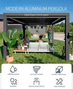 Pérgola Exterior de 3x3m 3x4m, ODM OEM, Motorizada, con Persianas Ajustables, Pérgola Bioclimática de Aluminio, Techo de Gazebo - Product Image 2