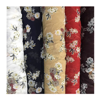 Tissu en mousseline de soie à motifs crêpe, étoffe à fleurs découpées, georgette, pour robe, bricolage