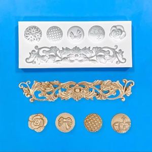 केक उपकरण केक सजावट उपकरण विंटेज राहत सिलिकॉन मोल्ड - Product Image 2