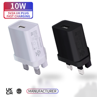 Adaptateur d'alimentation USB universel rapide 5V2A 10W, 1 port, prise UK, chargeur de voyage pour téléphones portables, appareils photo, écouteurs