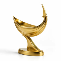 Ensemble de trophées artistiques dorés, 6 styles de design moderne, coupe de récompense en métal sculptée en forme de flamme ajourée en nid d'abeille, gravure au poinçon pour cérémonie
