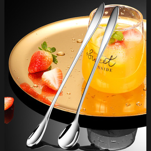 304 Stainless Steel Long-Handled <b>Spoon</b> Thickened Extended <b>Coffee</b> Stirring <b>Spoon</b> Household Cocktail Mixing Ice <b>Spoon</b> - Product Image 1