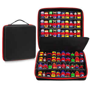 Double-Sided EVA Toy Organizer Carrying Small Dolls Case for 80 Mini Toys Car Matchbox Cars