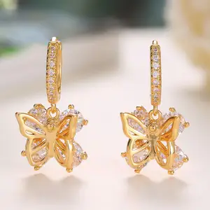 2022 New Design Europe And The United States Sell Exquisite Fashion 18K Gold And Platinum Earrings Custom Female Earrings