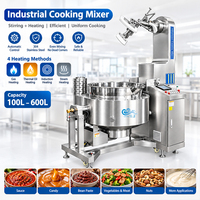 Wok de cuisson en acier inoxydable 300L grande capacité, marmite de cuisson automatique pour sauce Teriyaki avec agitateur planétaire et grattoir de fond