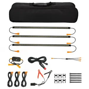 5000K blanco frío IP67 al aire libre impermeable 6,5*14,5 MM perfil perforado trasero LED camping luces bar kit con atenuador para tienda