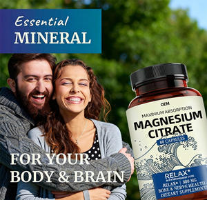 Suplemento vegano de relajación y soporte cerebral OEM de etiqueta privada cápsulas de citrato de magnesio orgánico glicinato - Product Image 3