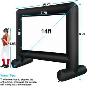 Pantalla de proyector de mega película inflable para interiores y exteriores de 14 pies con bolsa de transporte para proyección delantera y trasera - Product Image 3