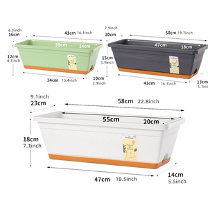 Décoration d'intérieur nordique Pots et jardinières de jardin <span class=keywords><strong>Bac</strong></span> à fenêtre pour légumes avec plateaux en <span class=keywords><strong>plastique</strong></span> Pots de fleurs d'intérieur/extérieur - Product Image 2