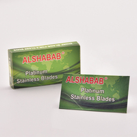 Lames de rasoir à double tranchant en platine réutilisables ALSHABAB en gros, lames personnalisées en acier inoxydable pour le visage