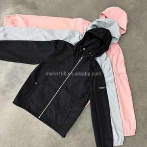 Custom Design Blank Plain Nylon Pullover <b>Hoodies</b> Waterproof Windproof Nylon Zip up Jackets Outdoor Wear Windbreaker Jackets Men - Product Image 1