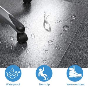 Tapis de chaise de bureau moderne en PVC transparent, lavable et antidérapant, avec glisse facile et protection du tapis sous le bureau - Product Image 4